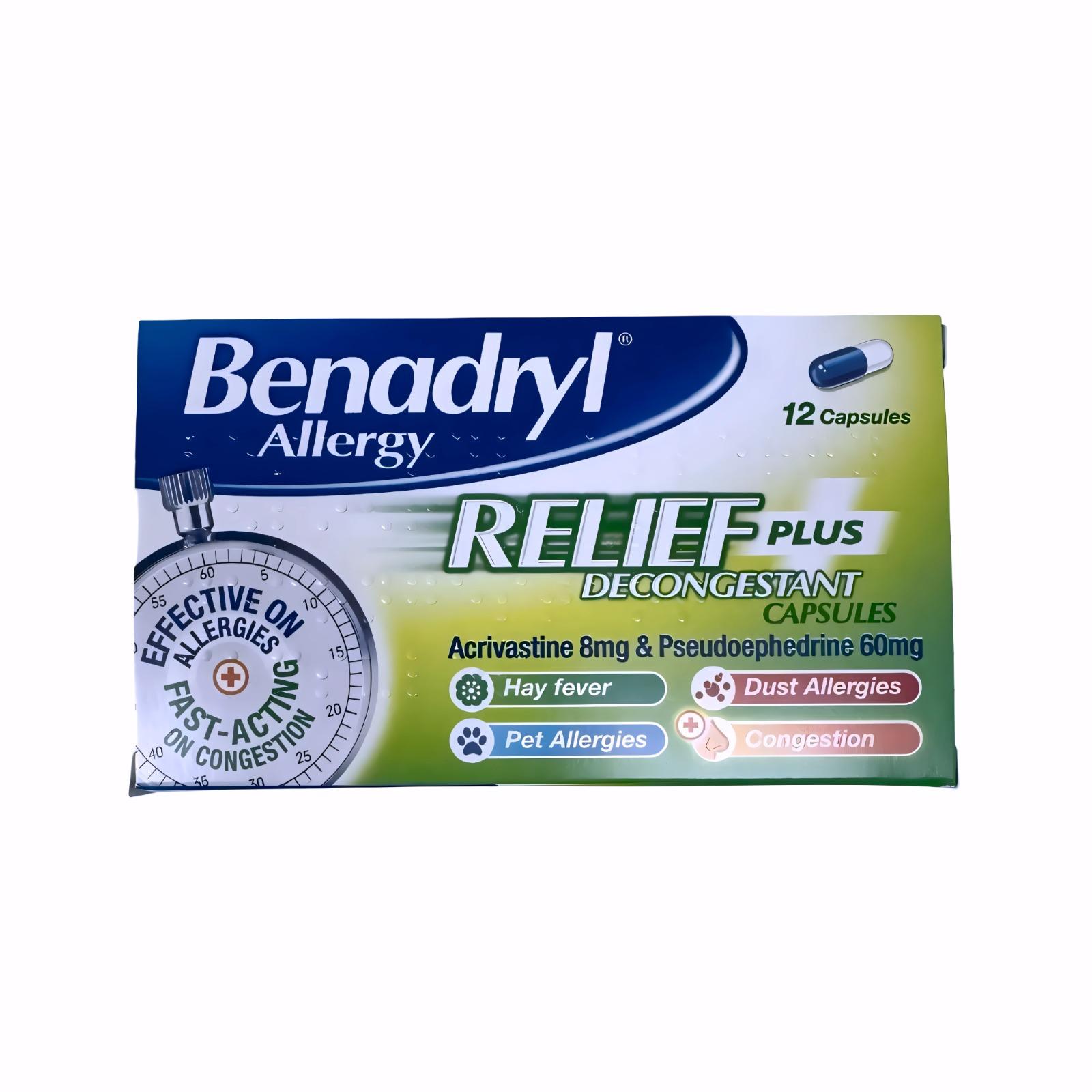 Benadryl Allergy Relief Capsules (Acrivastine)